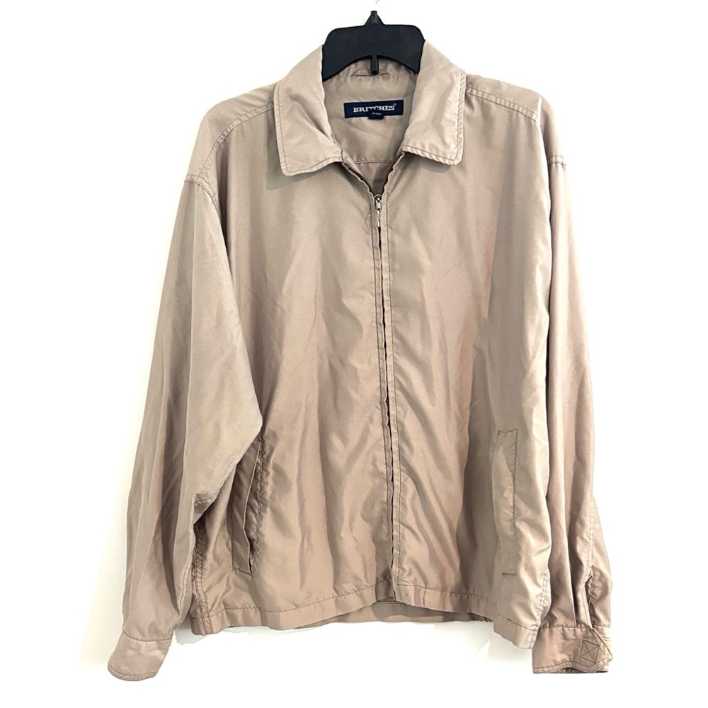 BRITCHES Men's Sz L Light Brown Nylon Jacket Great Condition.